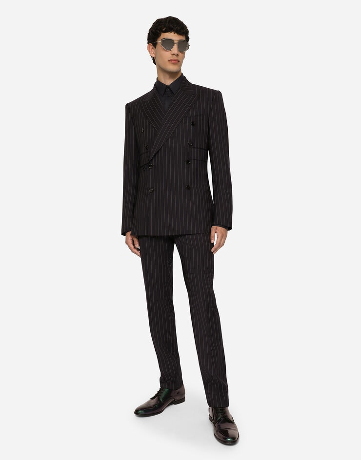 Double-breasted pinstripe stretch wool Sicily-fit suit - 8