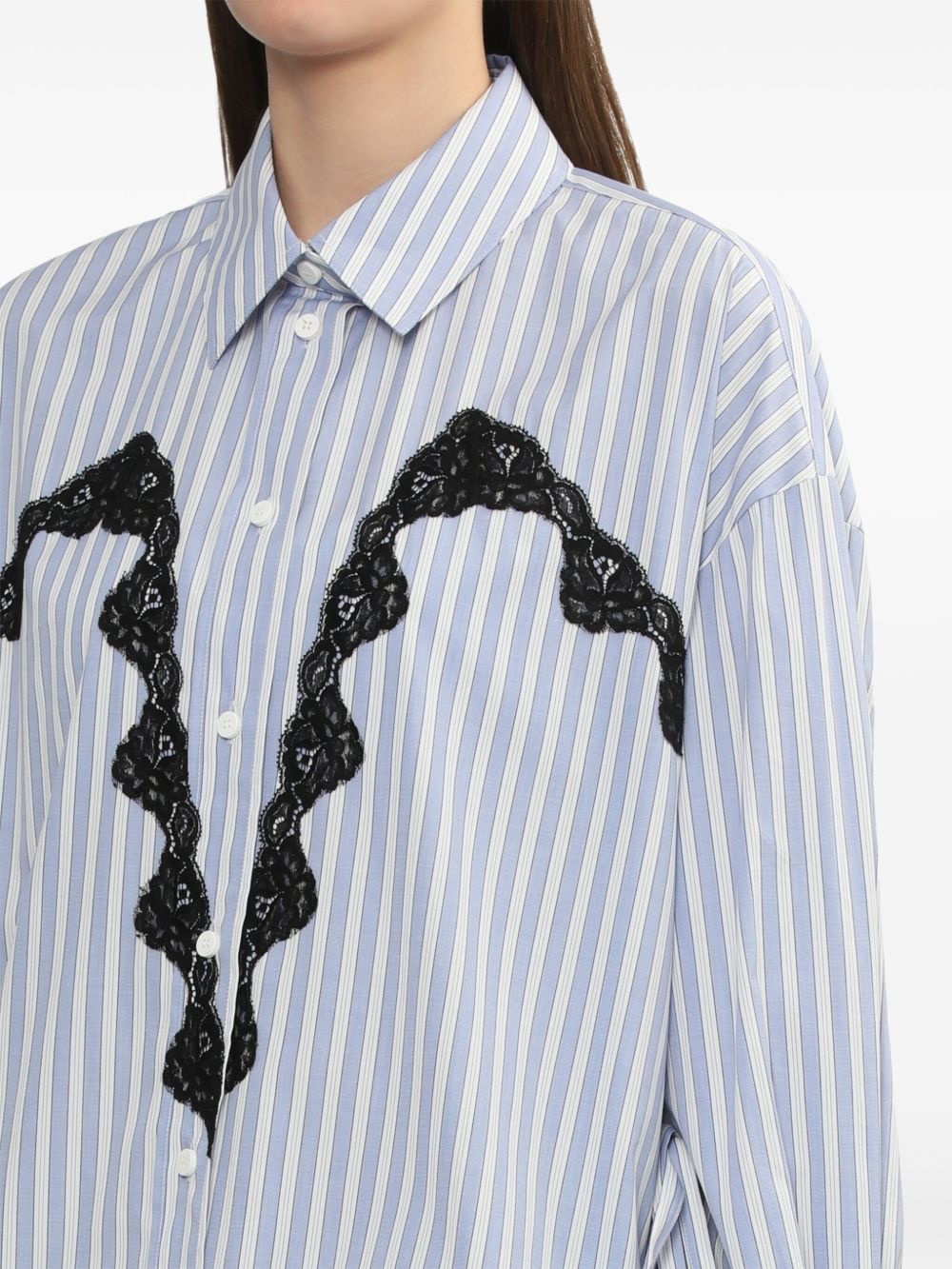 lace-trim shirt - 5