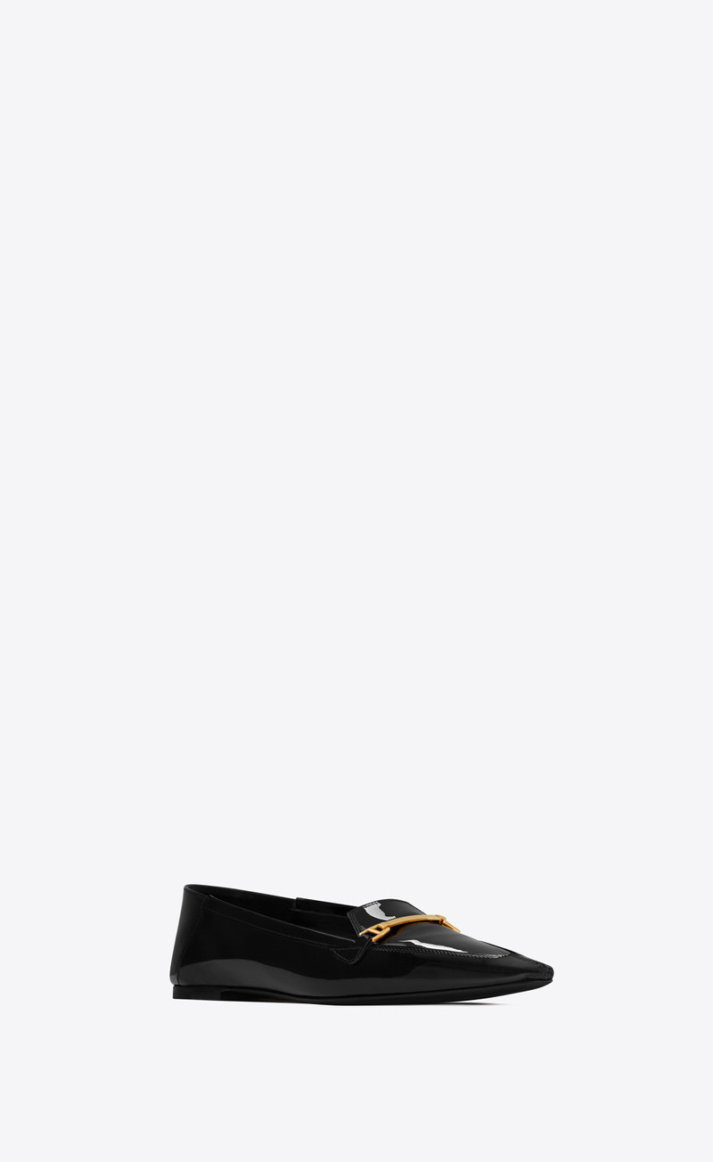 SAINT LAURENT chris slippers in patent leather outlook