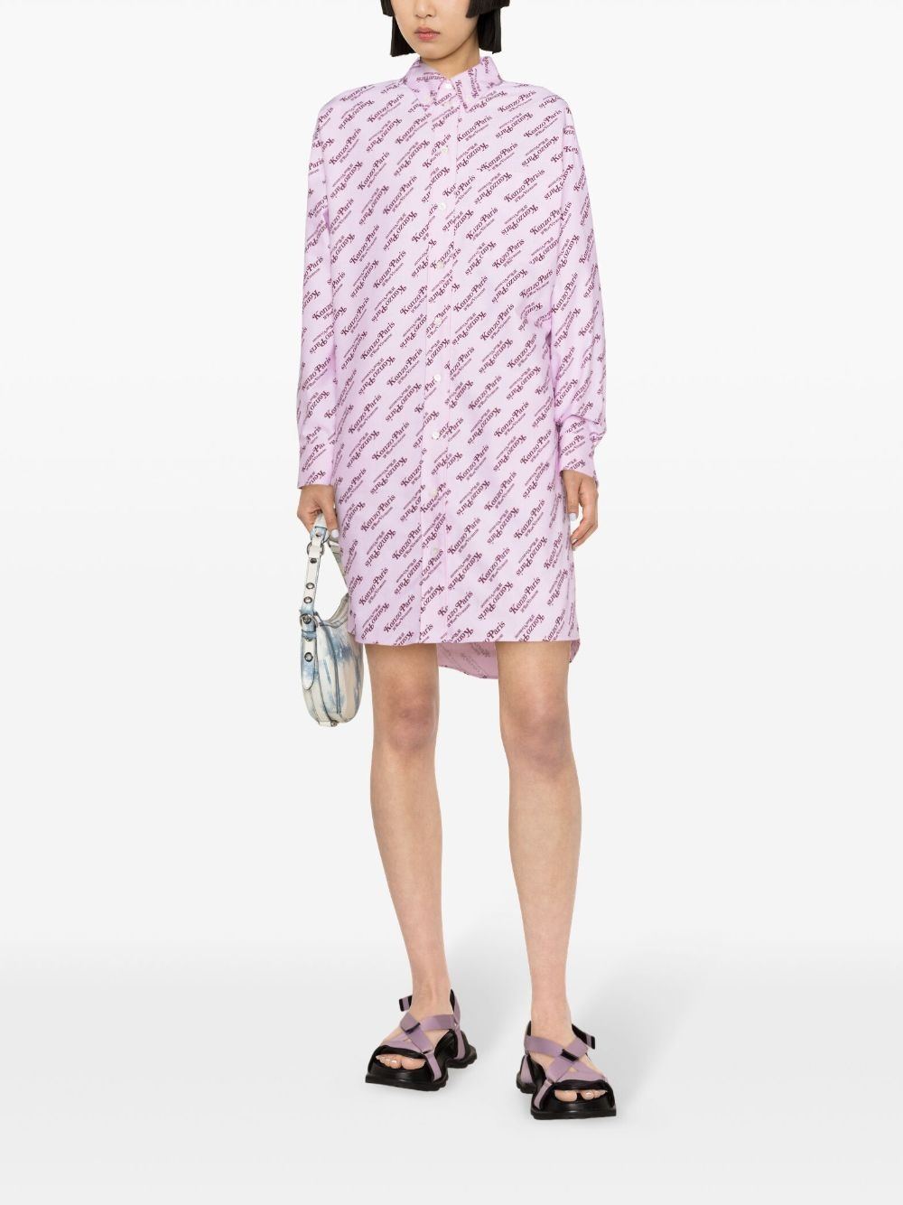 x Verdy logo-print shirt dress - 2