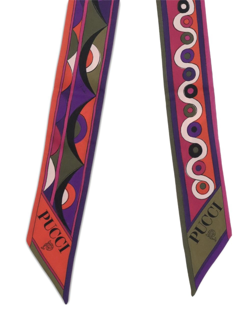 geometric-print twill scarf - 3