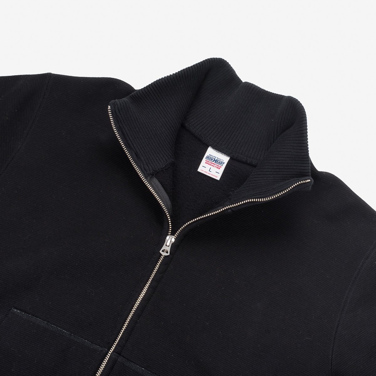 IHSW-45-BLK Windproof Stand Up Collar Sweater - Black - 7