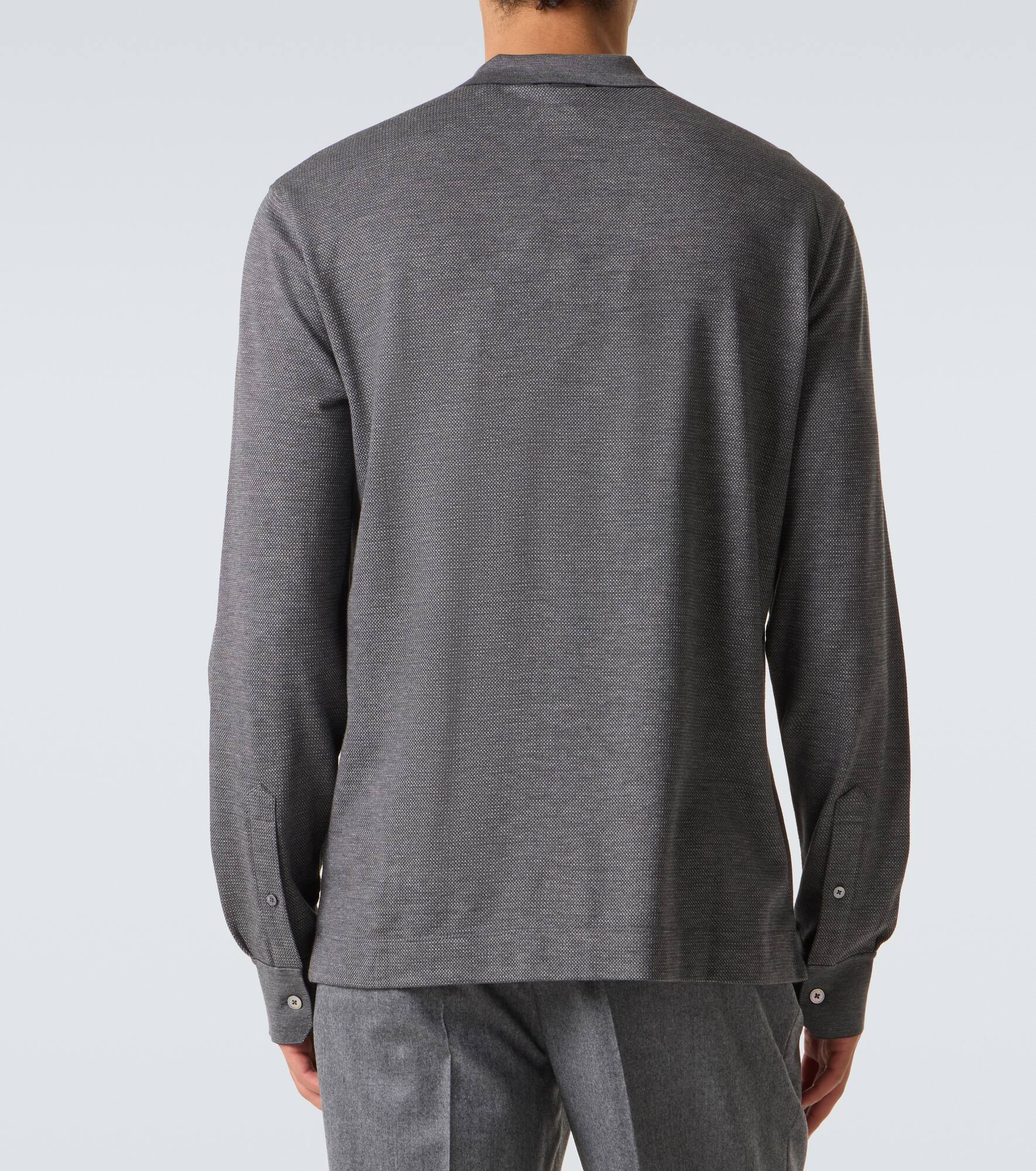 Cotton and silk polo shirt - 4