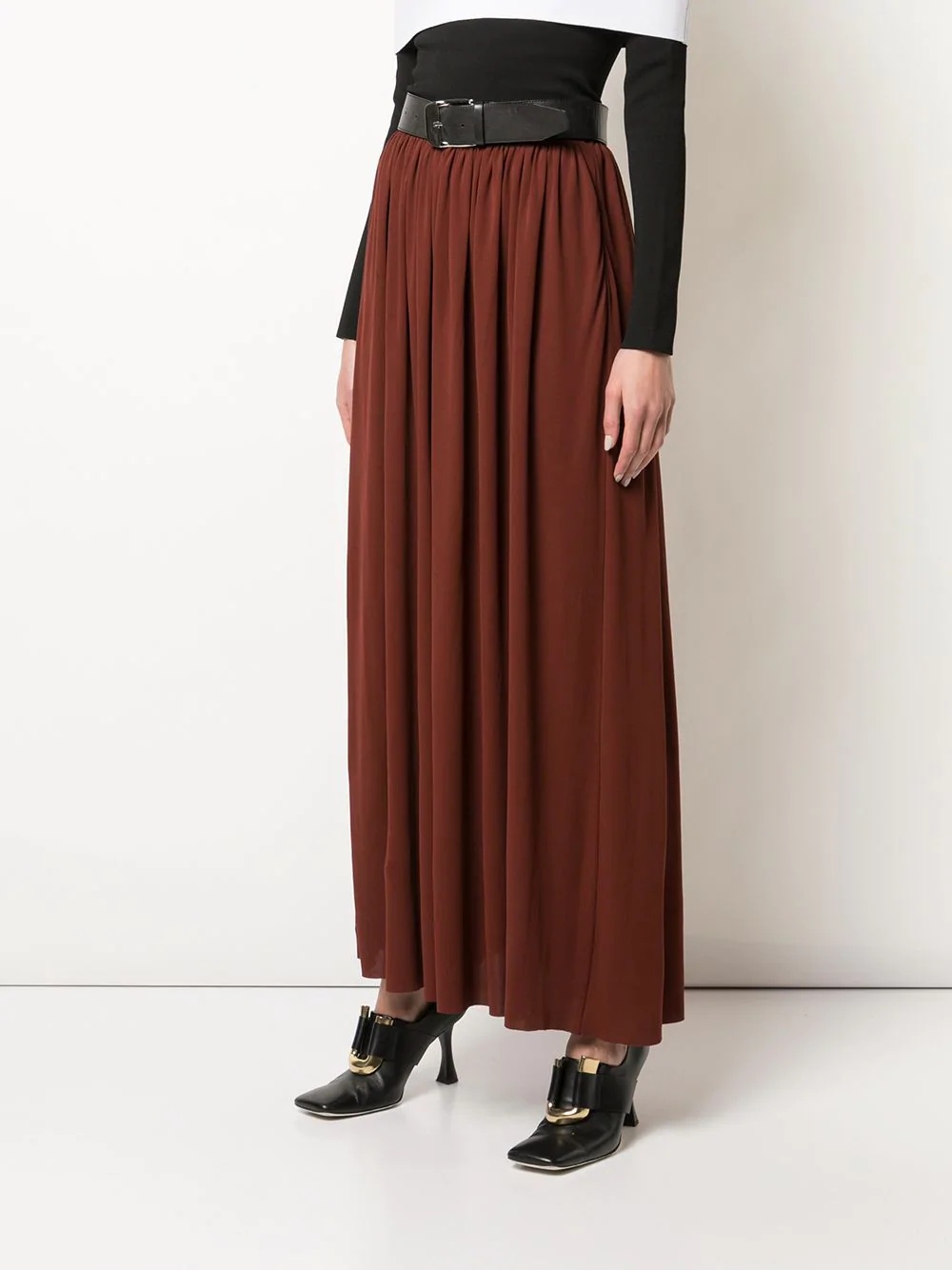 belted pleated skirt - 3