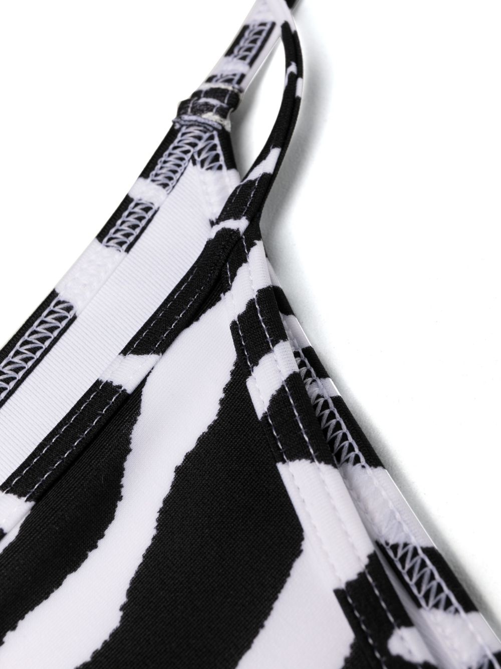 one-shoulder zebra-print bikini set - 3