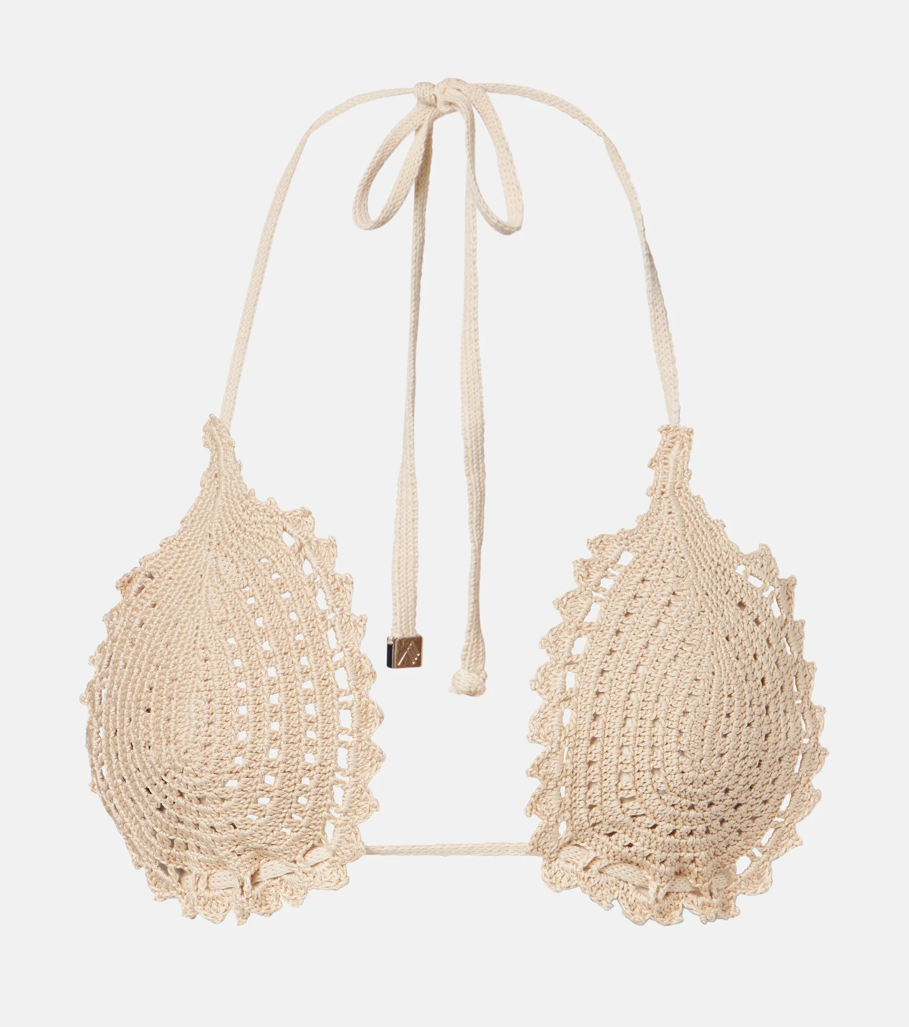 Crochet cotton bikini top - 1