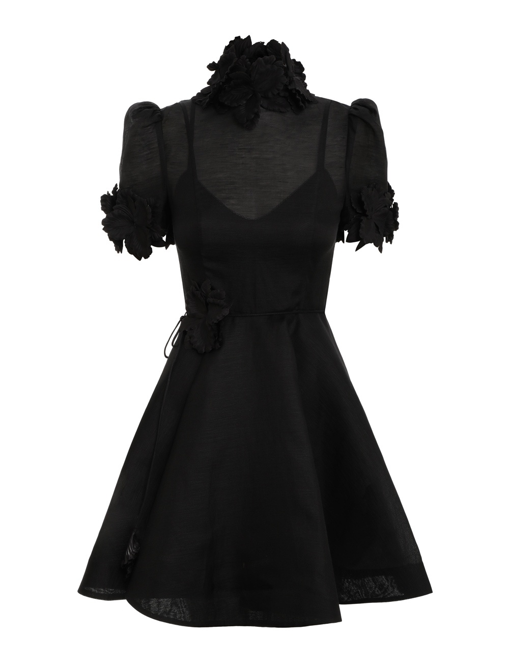 Robe Zimmermann Sensory Flip Luminosity Mini - Fleurs Polka Dot - Taille XS (8AU) - Soie/lin - Neuf Avec étiquettes