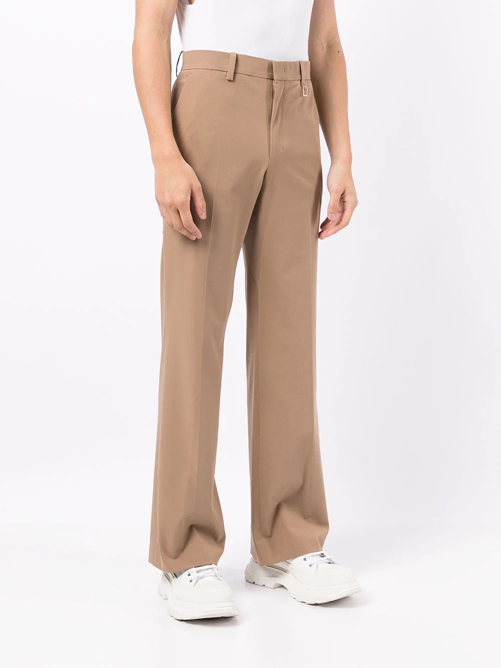 buckle-detail straight-leg trousers - 3