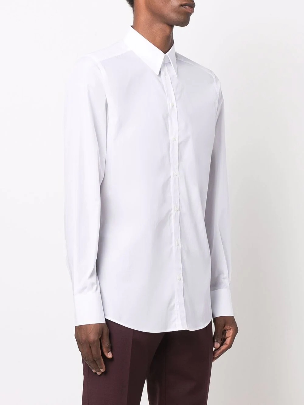 button-fastening cotton shirt - 3