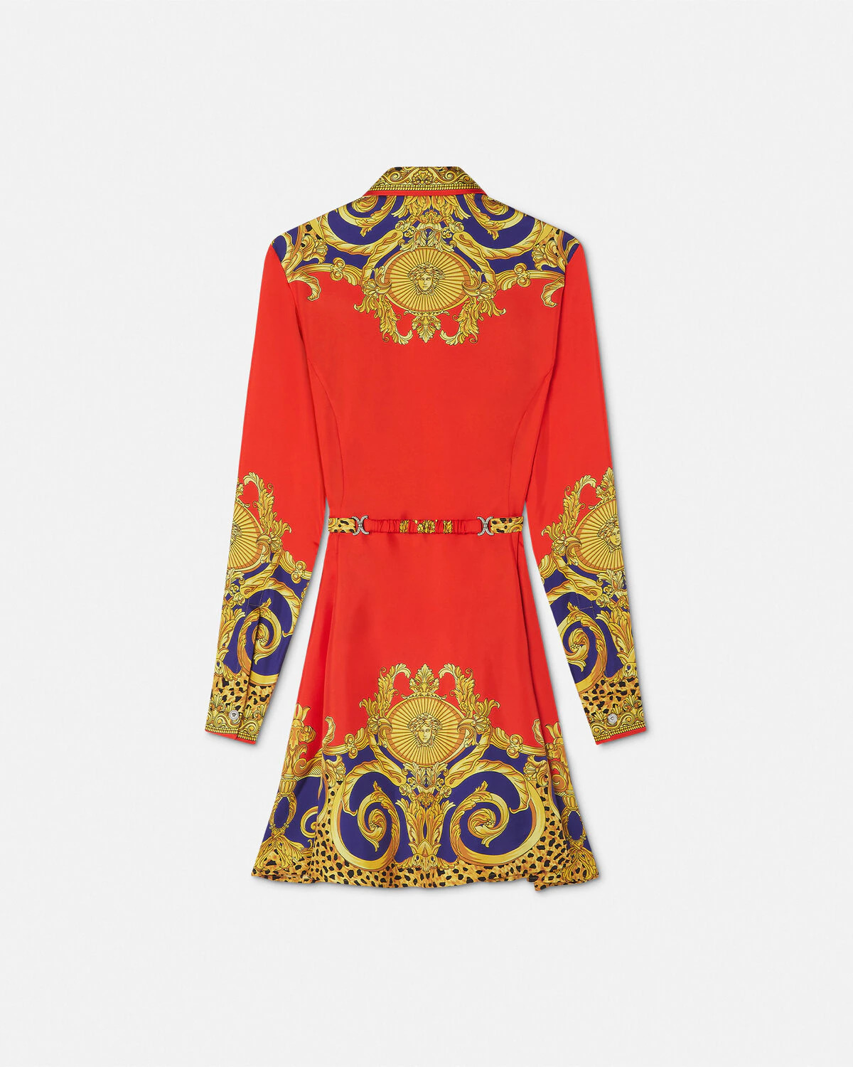 Cheetah Barocco Silk Midi Shirt Dress - 3