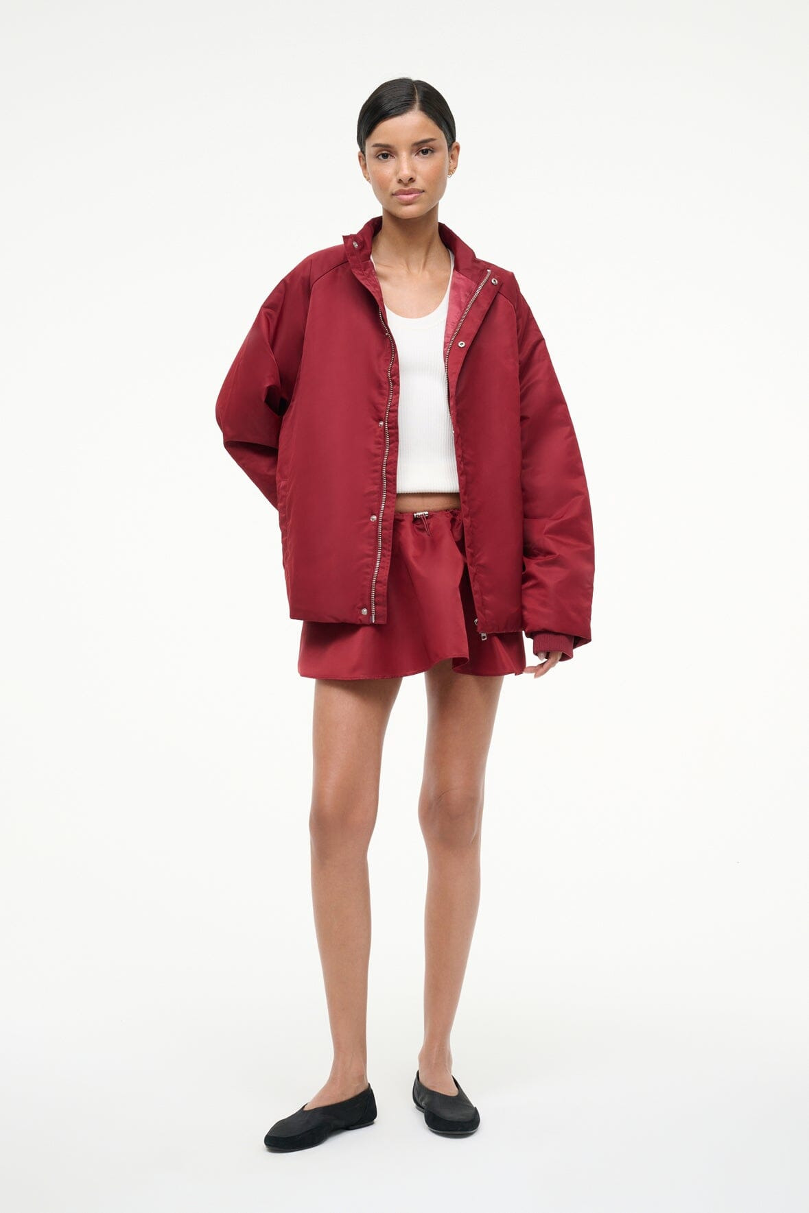 STAUD SOSA SKIRT DEEP RED - 6