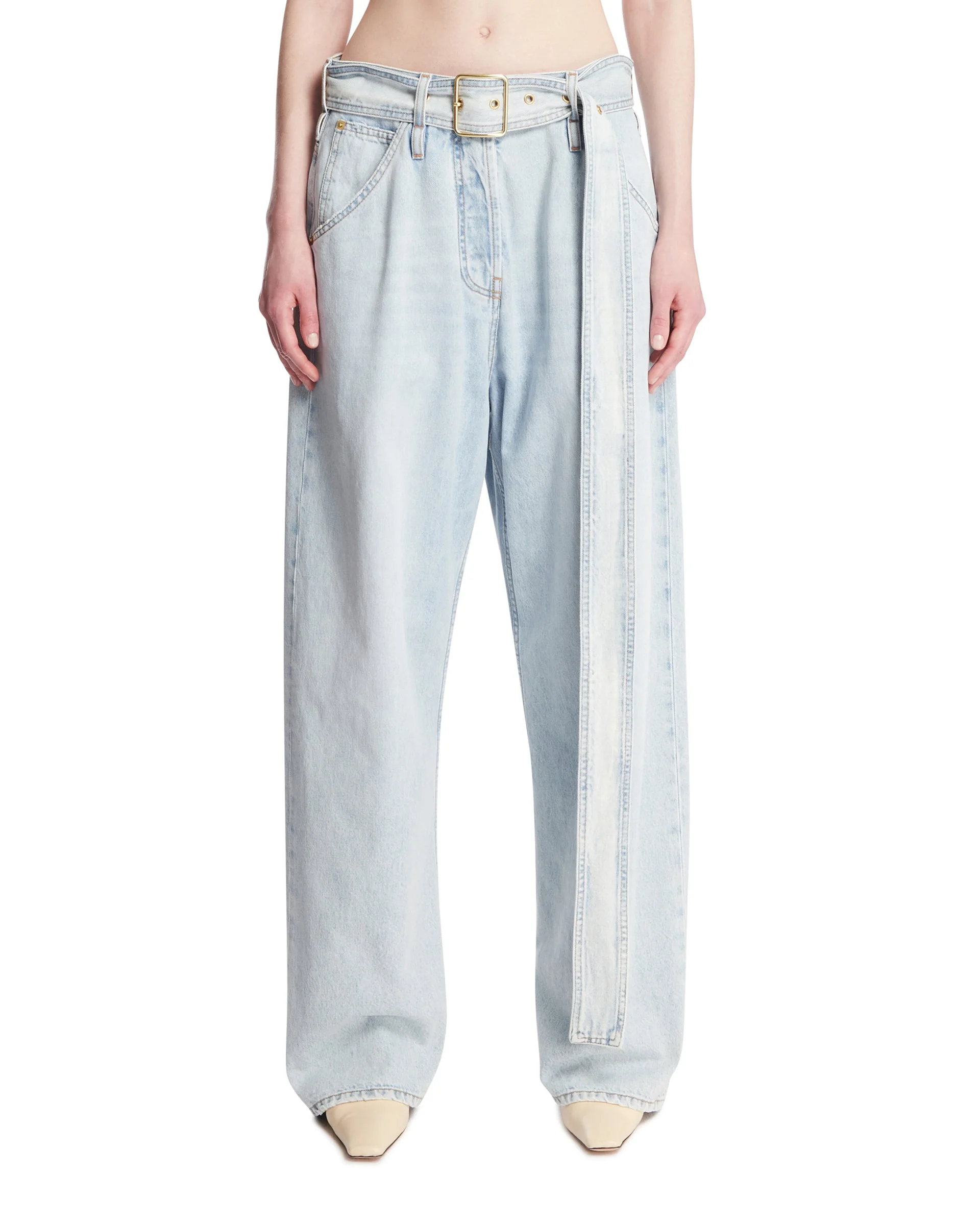 Light Blue Dalila Belted Jeans - 1