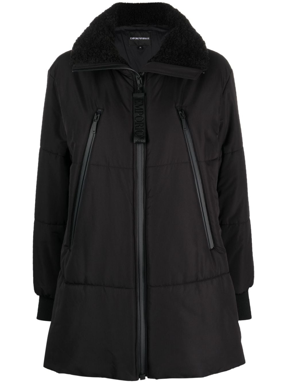 zip-up padded coat - 1