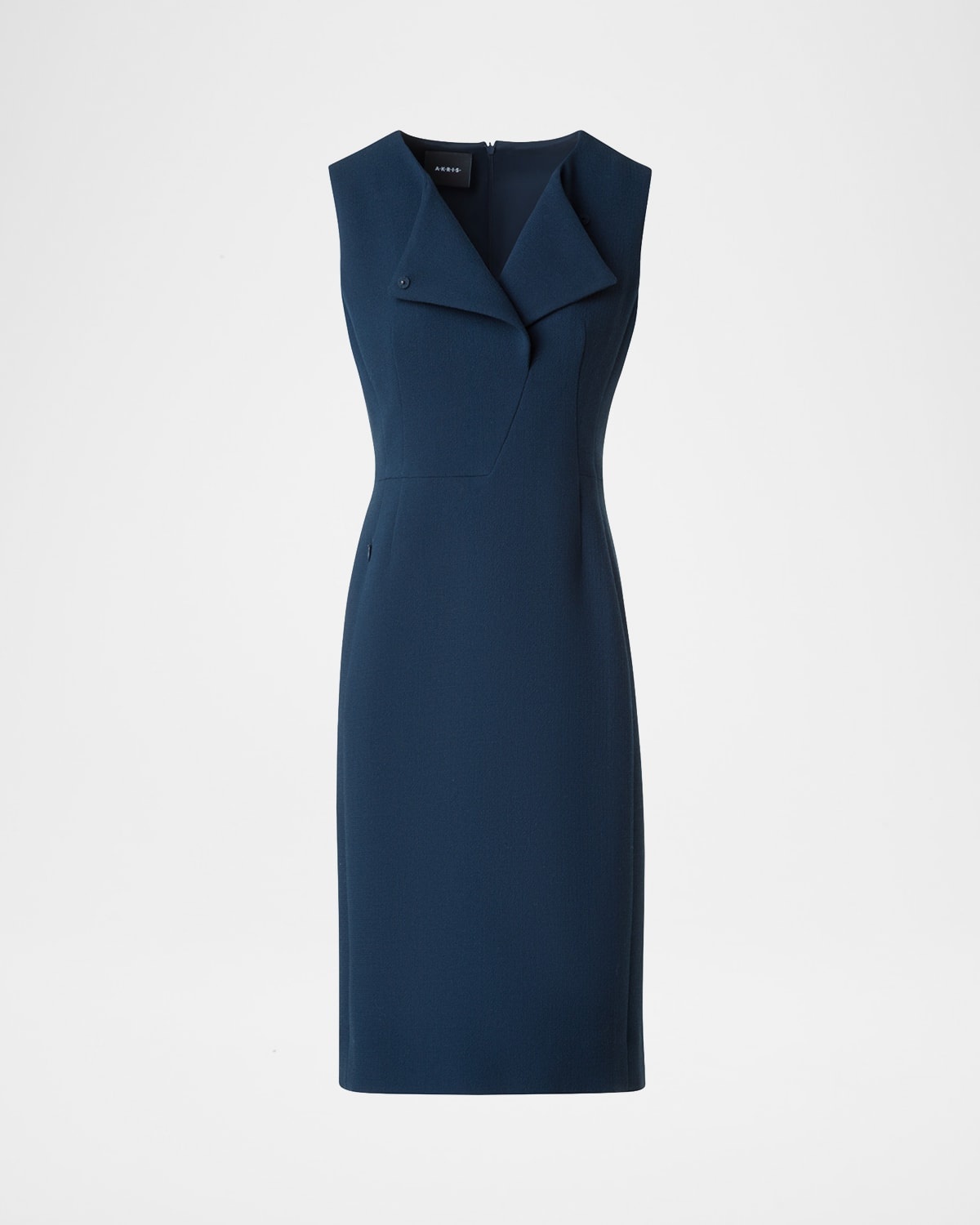 Double-Face Wool Crepe Sheath Dress - 1