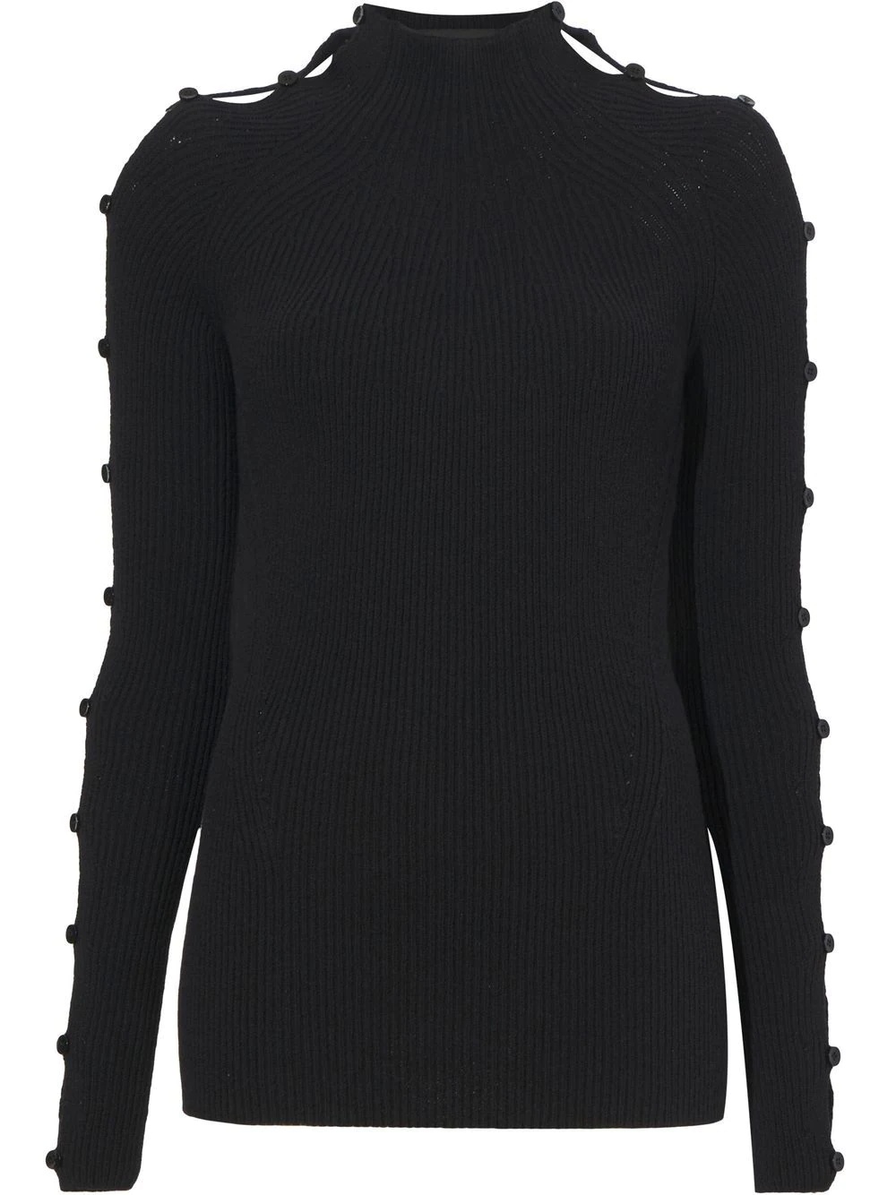 micro-rib button-embellished jumper - 1