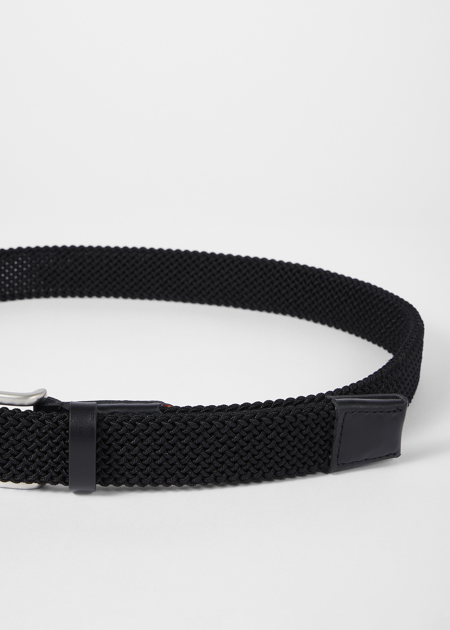 Black Woven Stretch Belt - 4