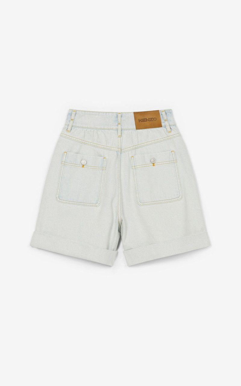 High-waisted organic denim shorts 5