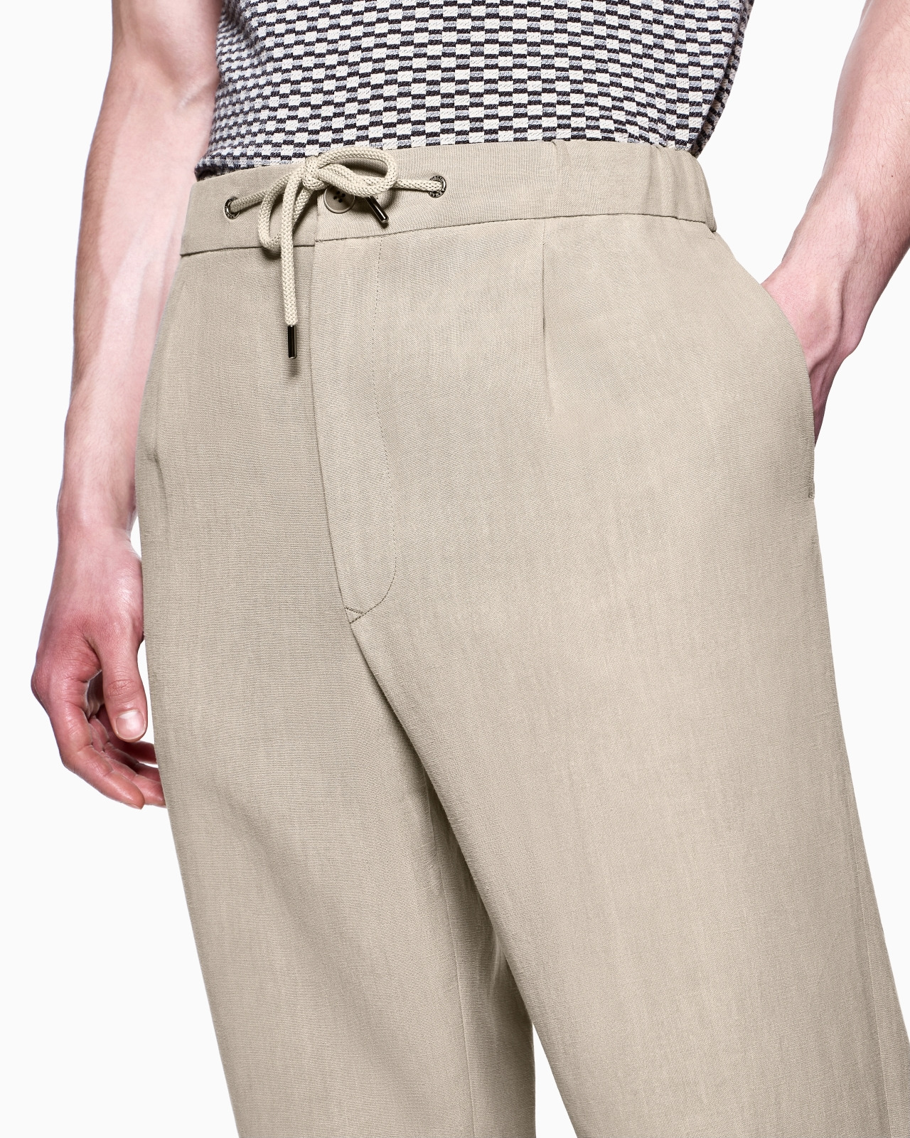 SINGLE-PLEAT, LINEN-CANVAS TROUSERS - 5