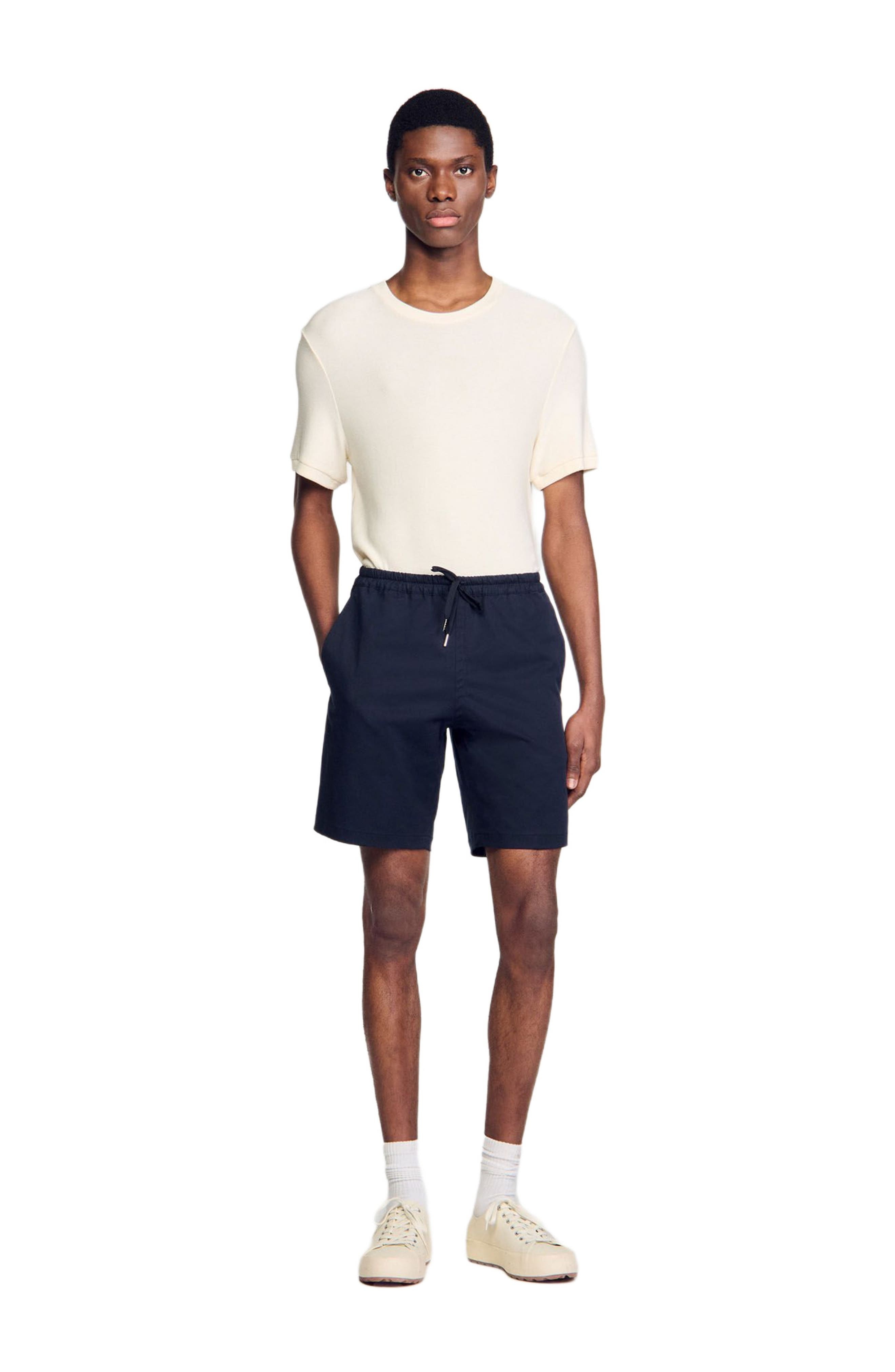 SANDRO Cotton shorts in Midnight Blue at Nordstrom - 6
