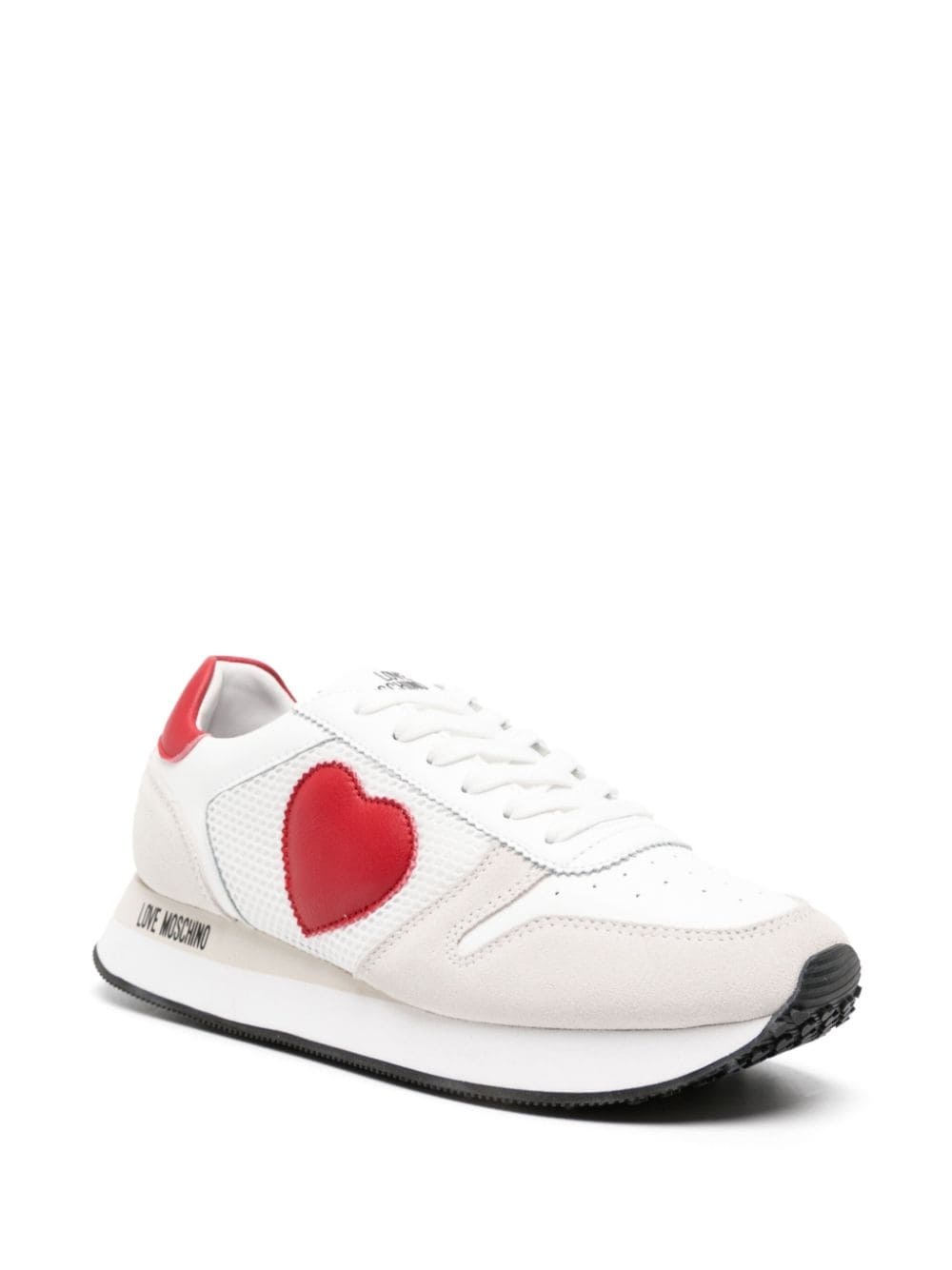 heart-patch leather sneakers - 2