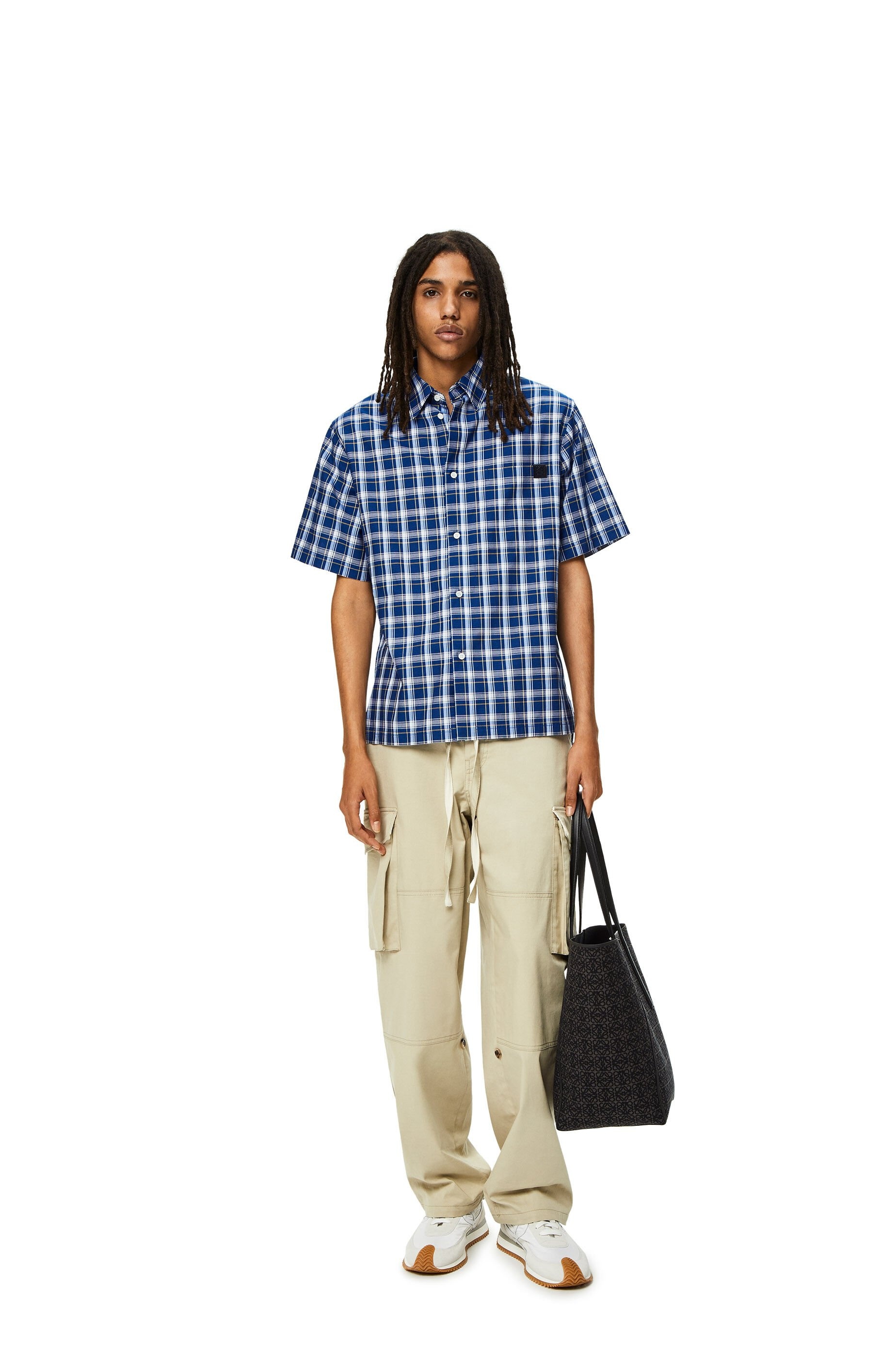 Short sleeve check shirt in cotton - 2