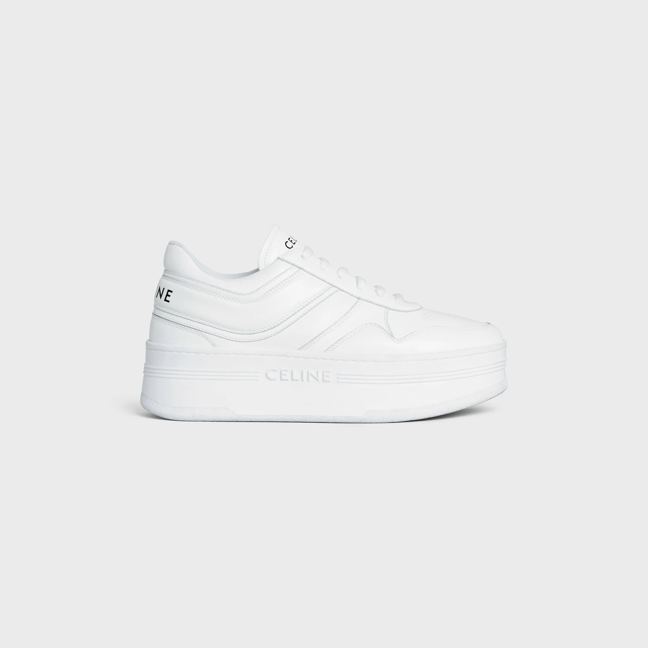 BLOCK SNEAKERS WITH WEDGE OUTSOLE in CALFSKIN - 1