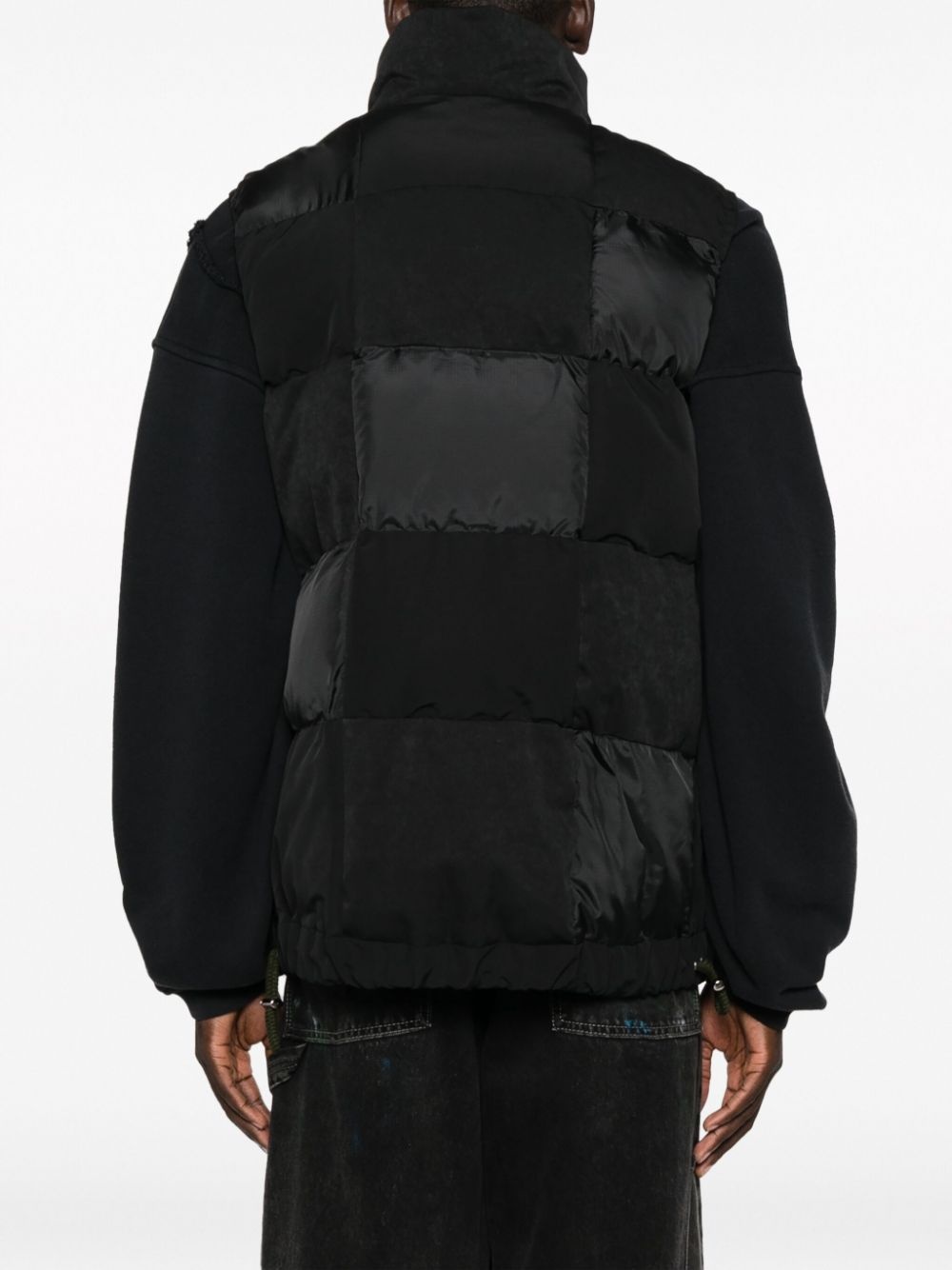 suede-panel padded gilet - 4