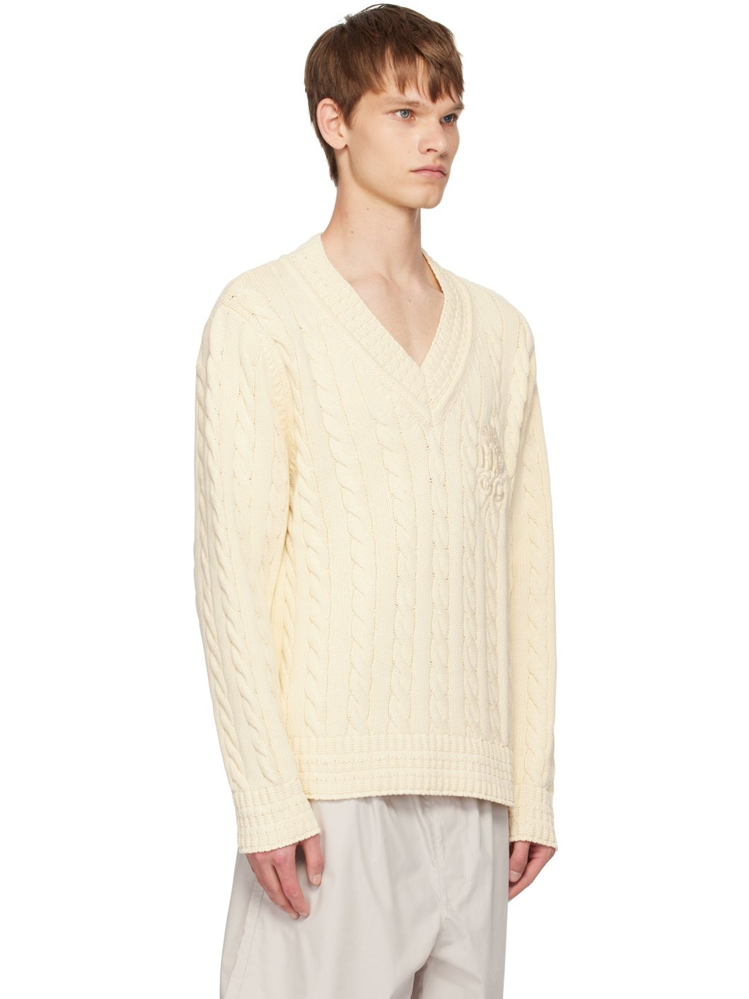 Off-White V-Neck Sweater - 2