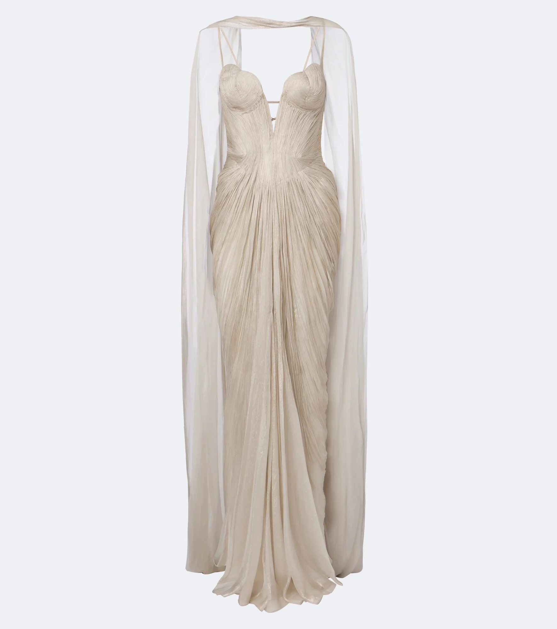 Cecilia silk bustier gown and cape set - 1