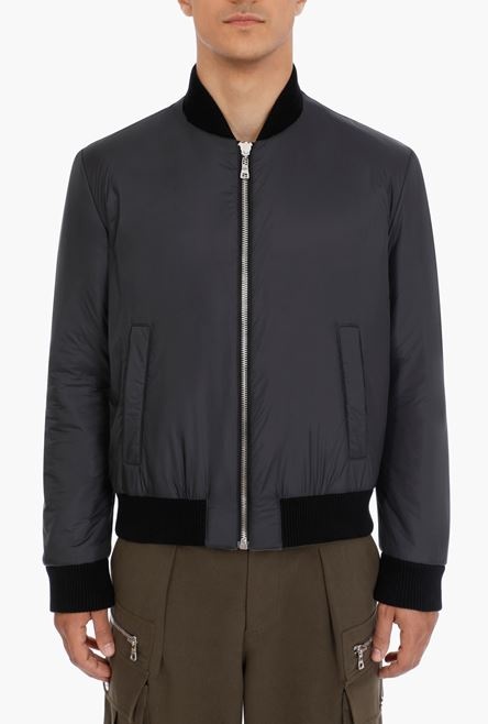 Reversible khaki cotton bomber jacket - 8