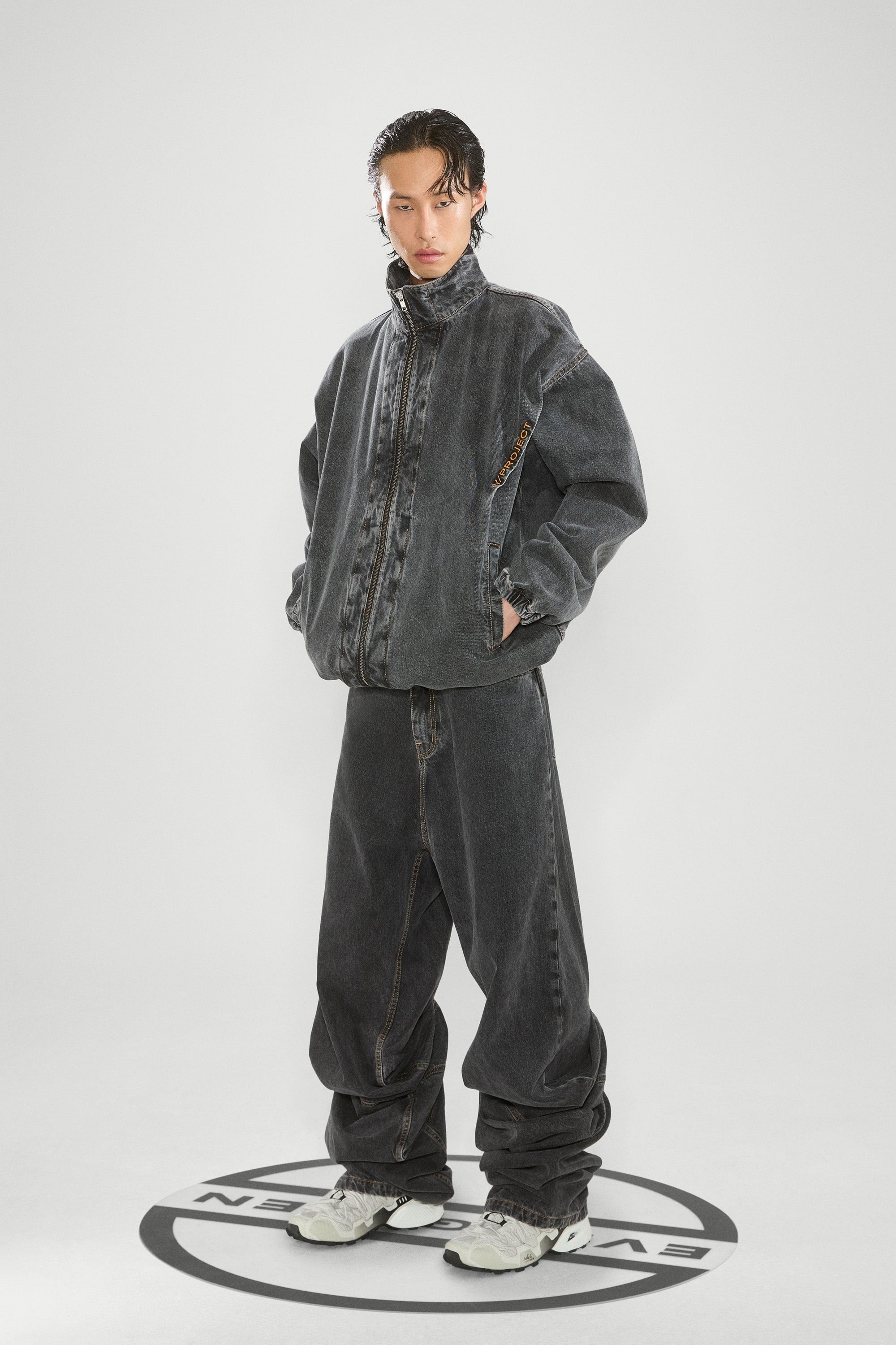 Evergreen Pinched Logo Denim Windbreaker - 3