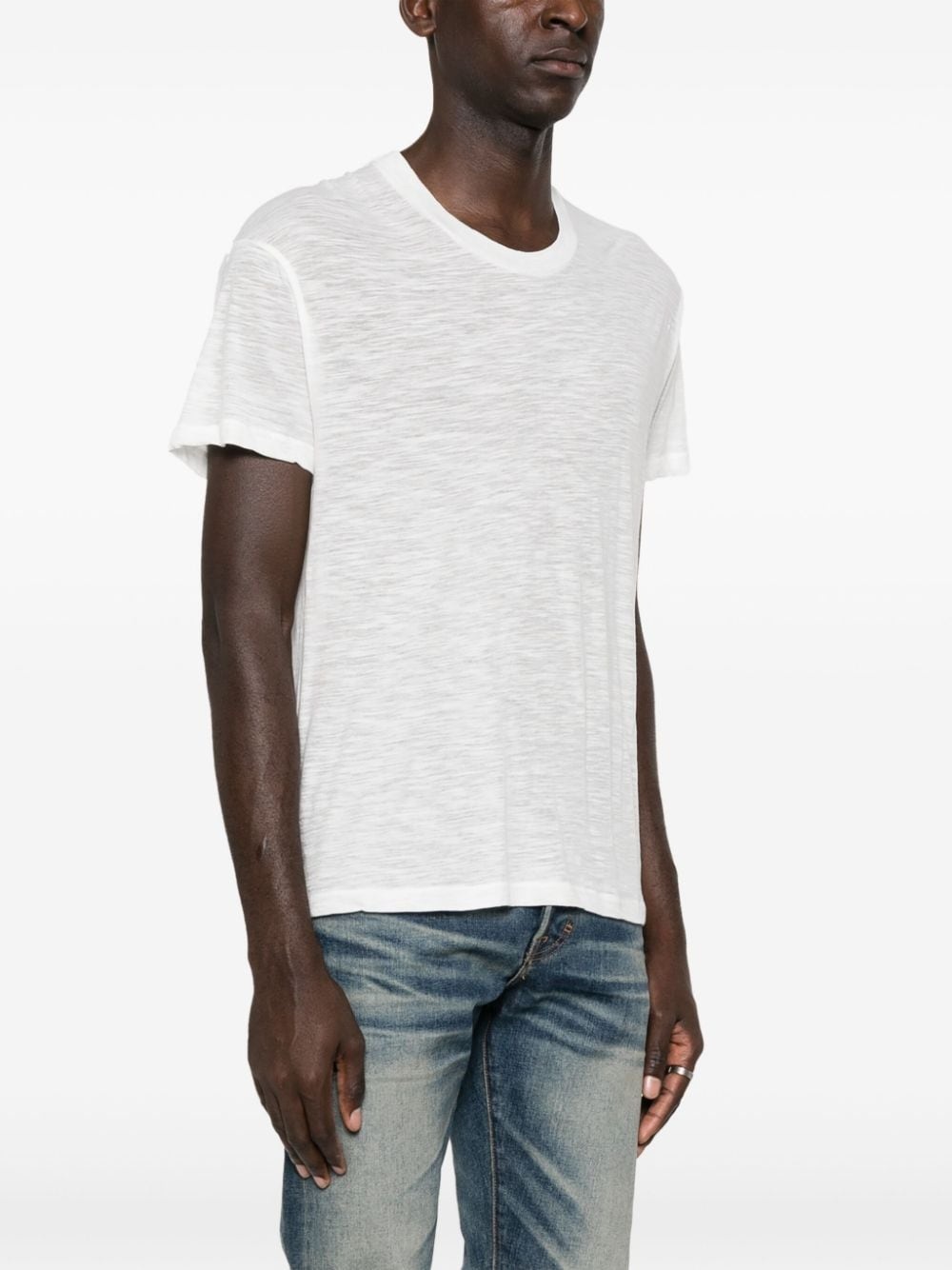 crew-neck cotton-blend T-shirt - 3