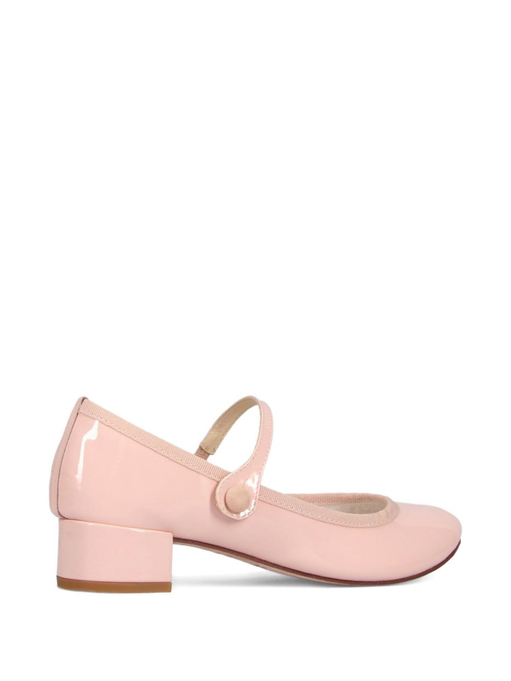 30mm patent leather button-fastening heeled pumps - 3