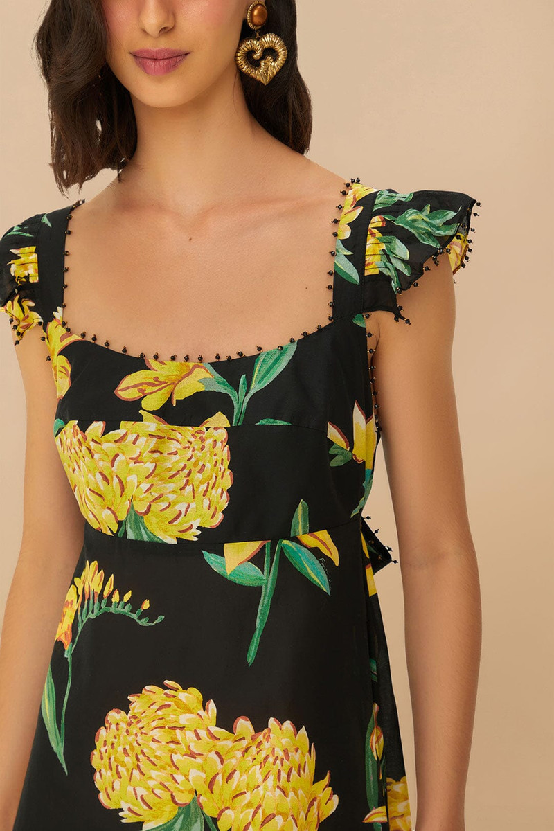 Black Alice Flowers Maxi Dress 3