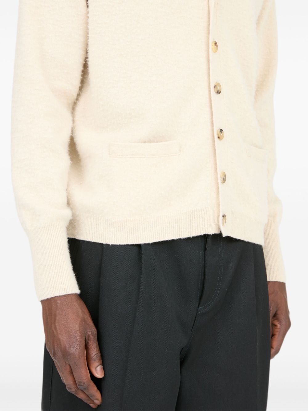 V-neck cashmere-cotton cardigan - 7