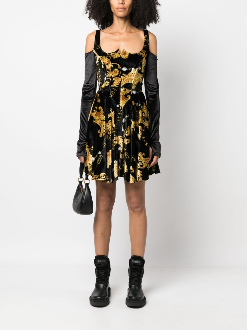 Chain Couture long-sleeved corset dress - 2