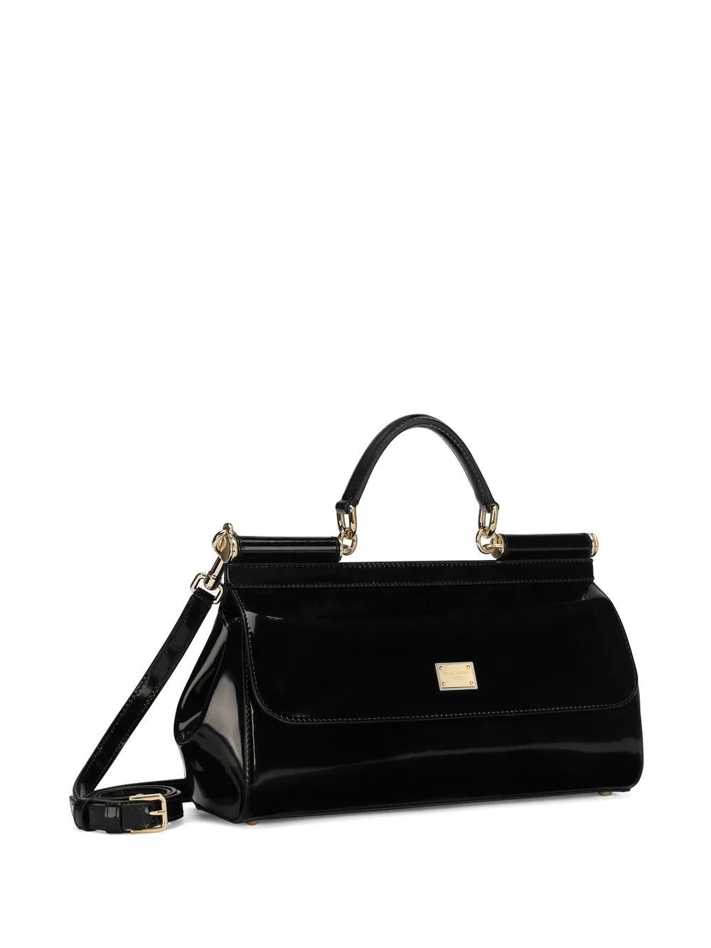 Elongated Sicily patent leather top-handle bag - 4
