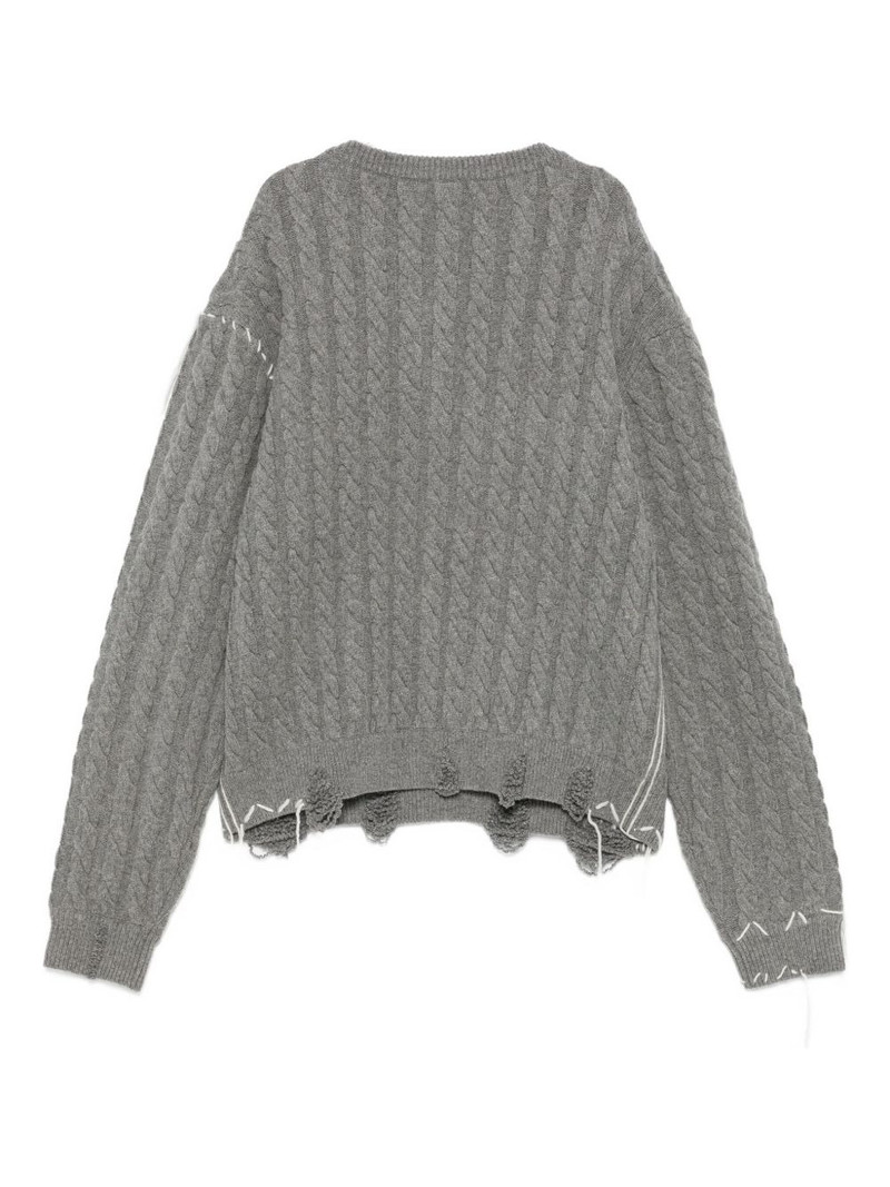 CHARLES JEFFREY LOVERBOY cable-knit V-neck sweater outlook