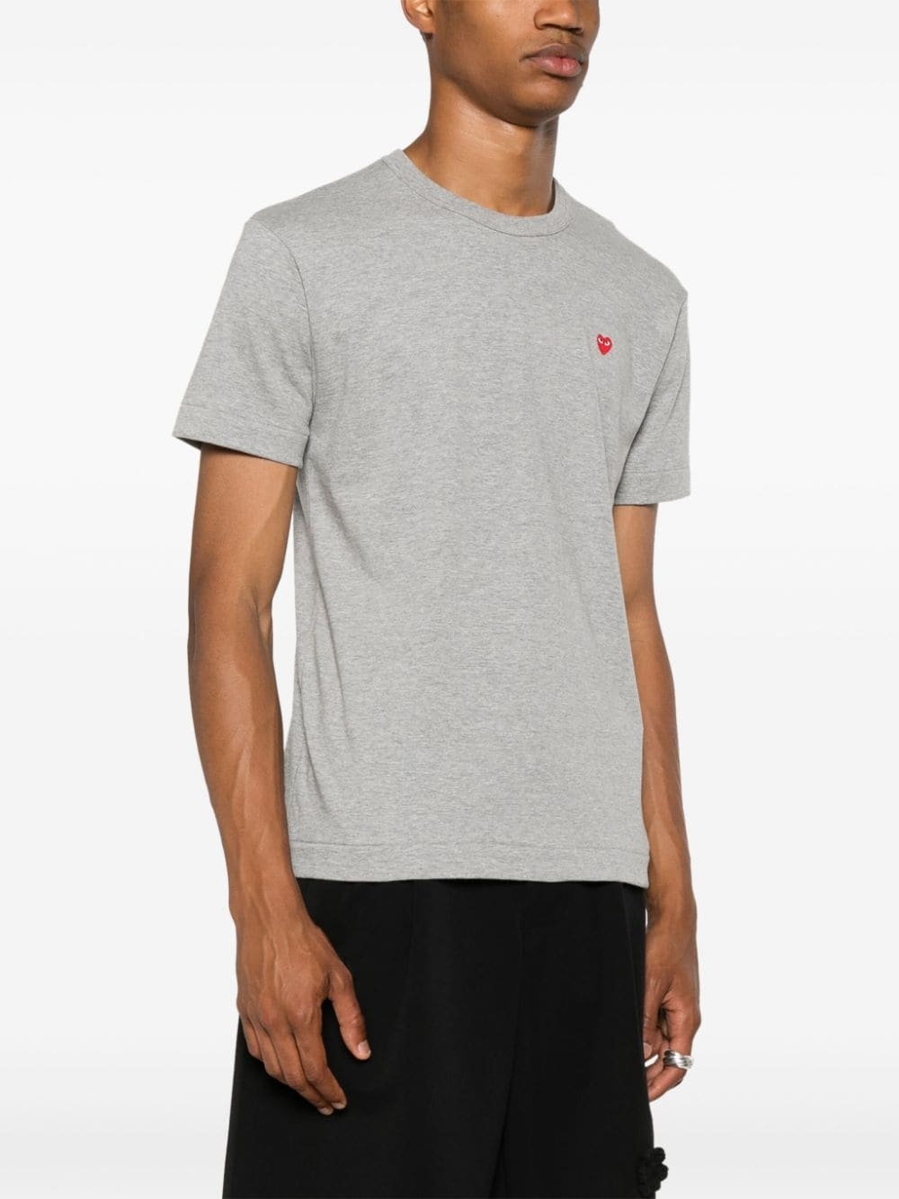 Heart-patch cotton T-shirt - 4