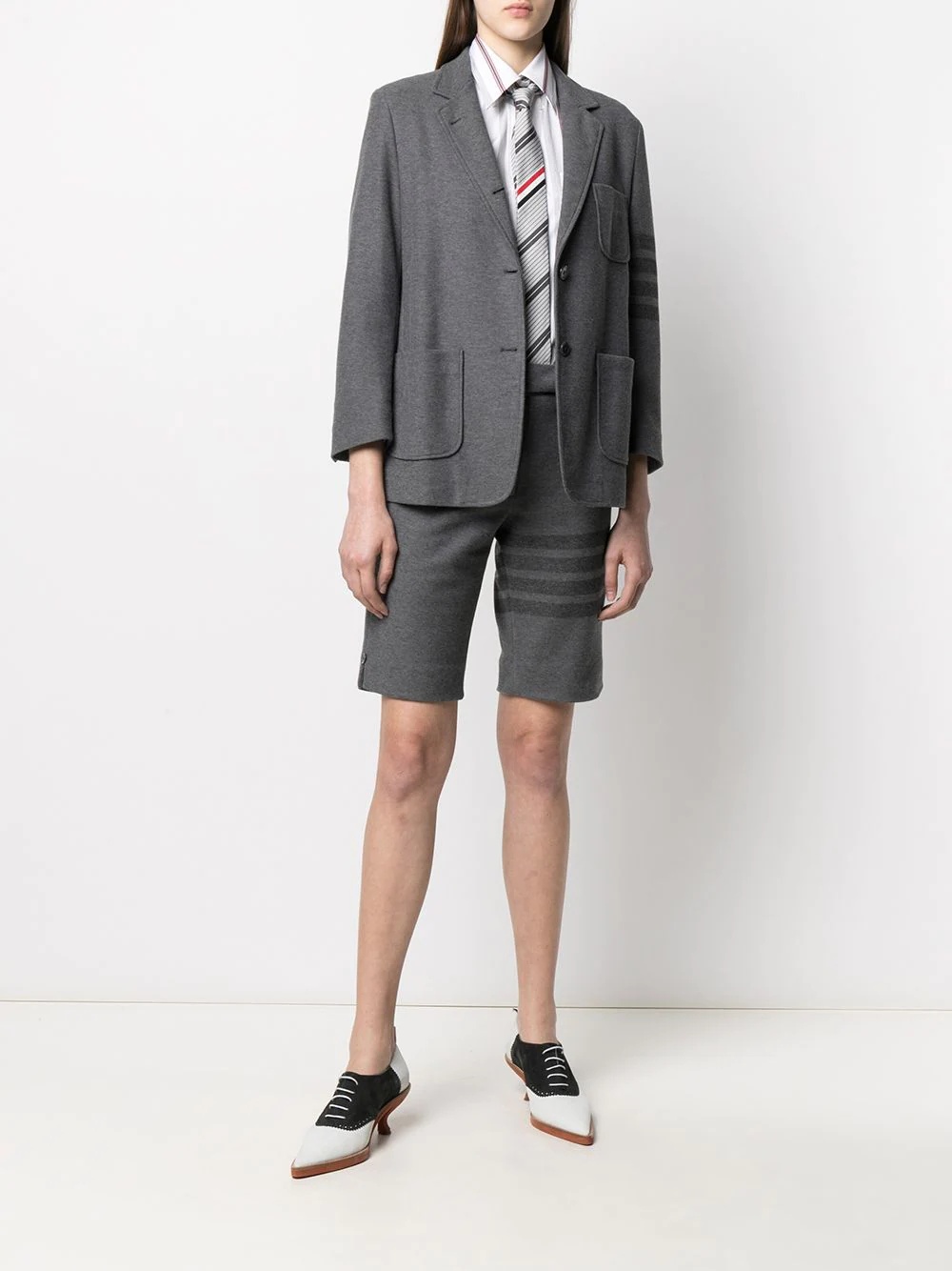 4-Bar stripe twill shorts - 2