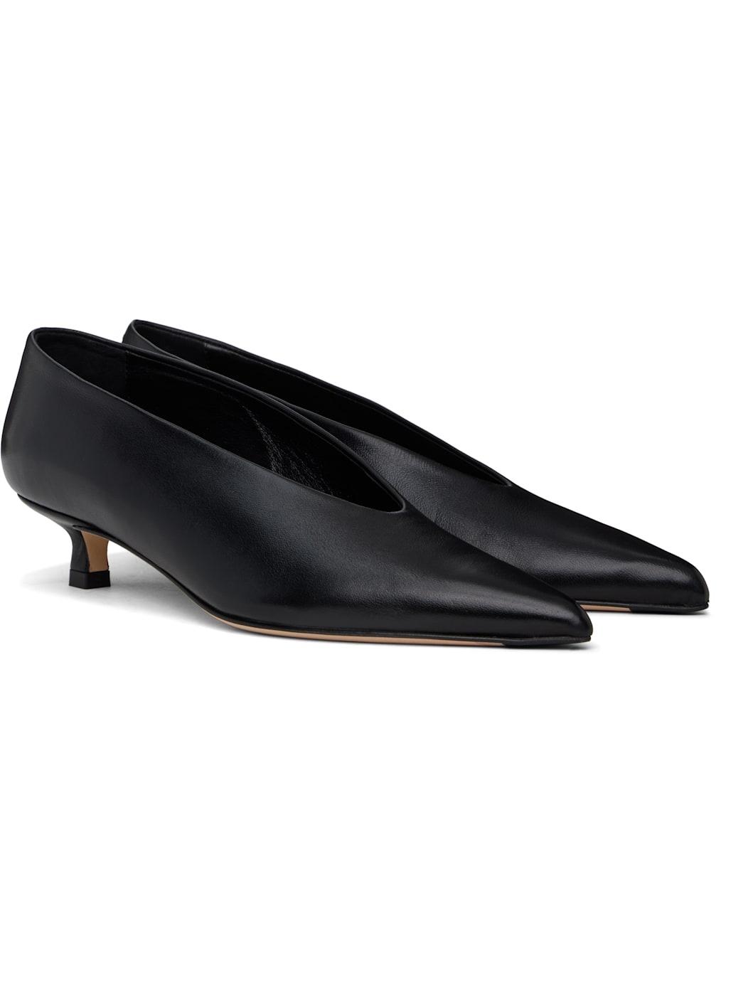 Black Clara Leather Heels - 4