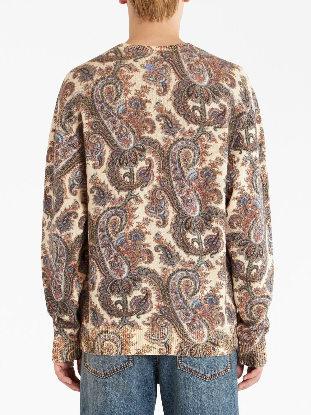 paisley-print wool jumper - 3