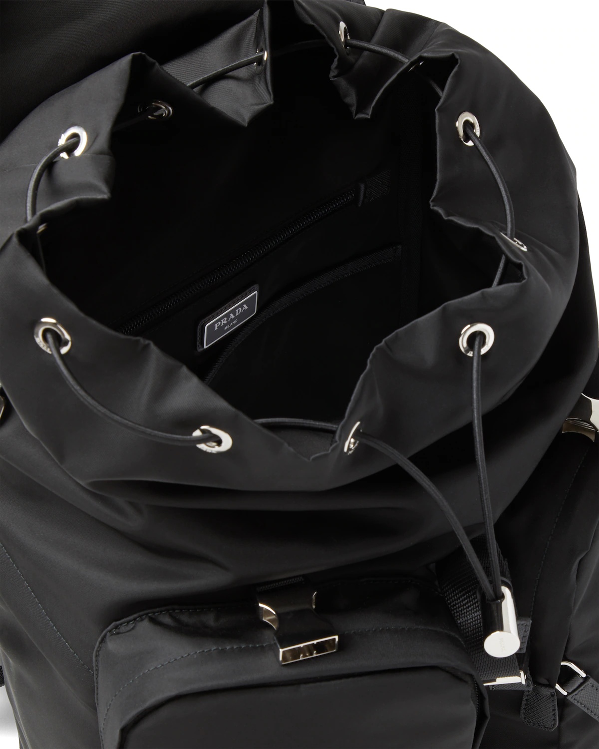 Re-Nylon and Saffiano leather backpack - 4