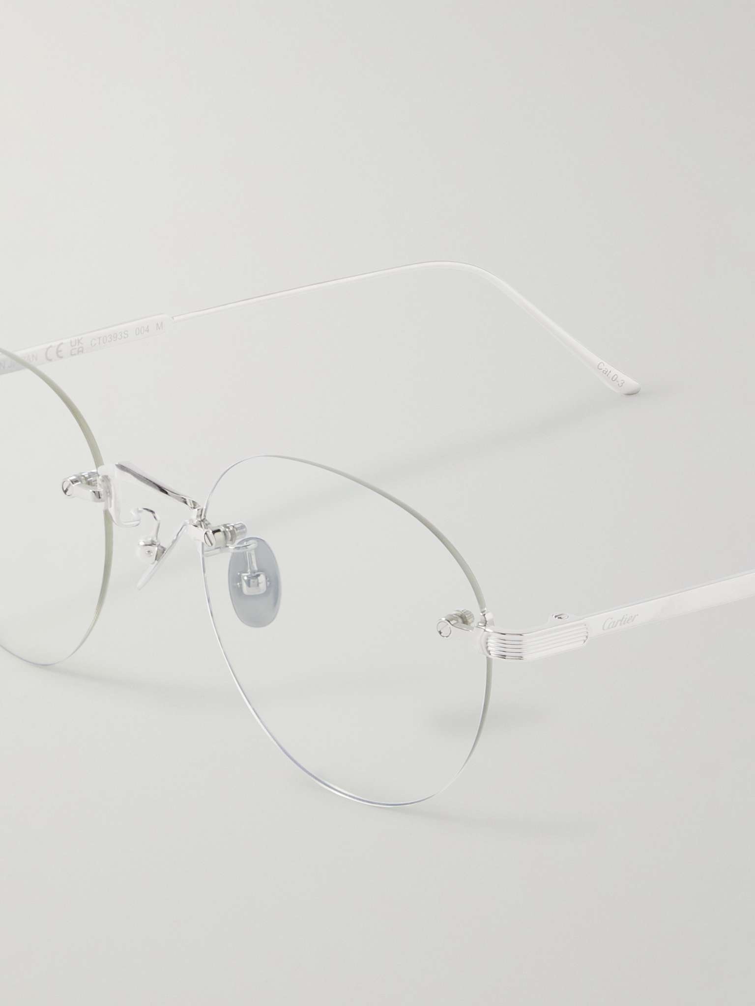 Round-Frame Silver-Tone Titanium Optical Glasses - 4