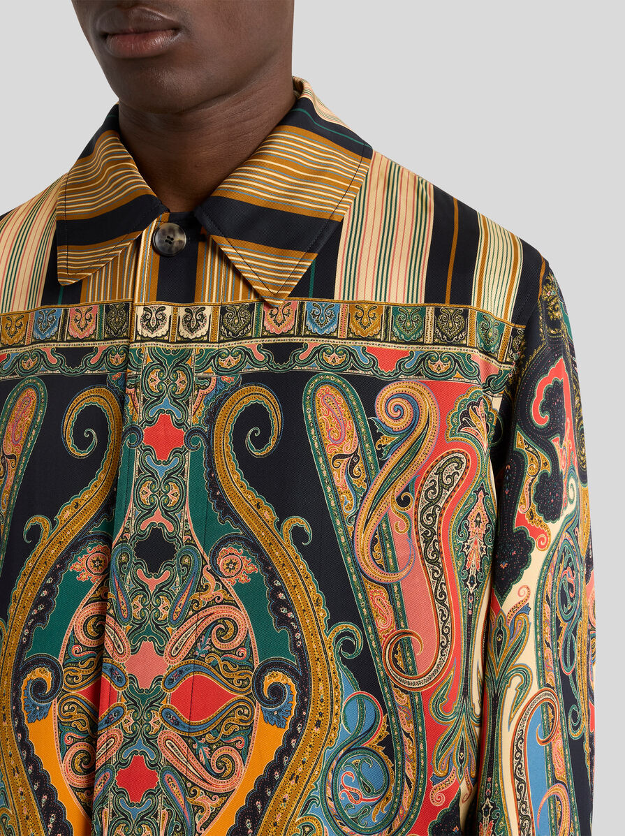 FLORAL PAISLEY OVERCOAT WITH STRIPES - 2