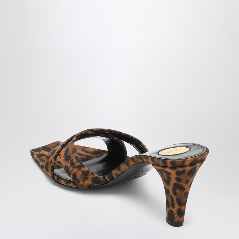 Saint Laurent Mule Jill In Gros-Grain Leopard Print Women - 2