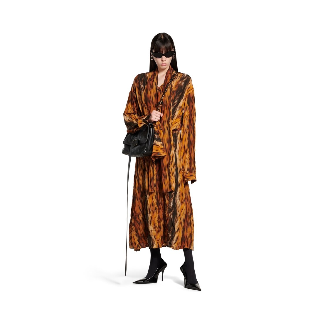 Women's Knotted Dress in Brown - 2