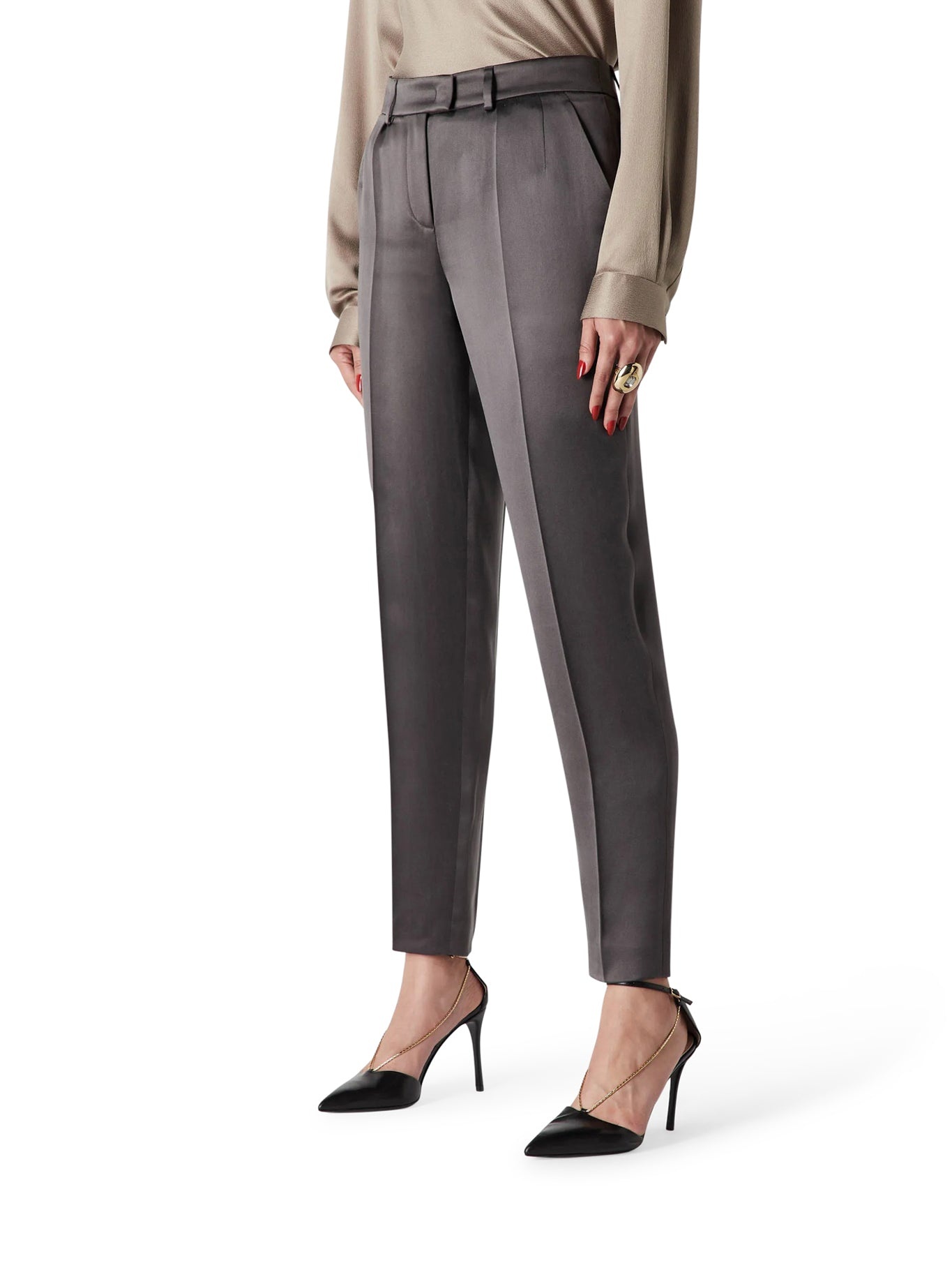 STRAIGHT TROUSERS IN WASHED SILK - 3