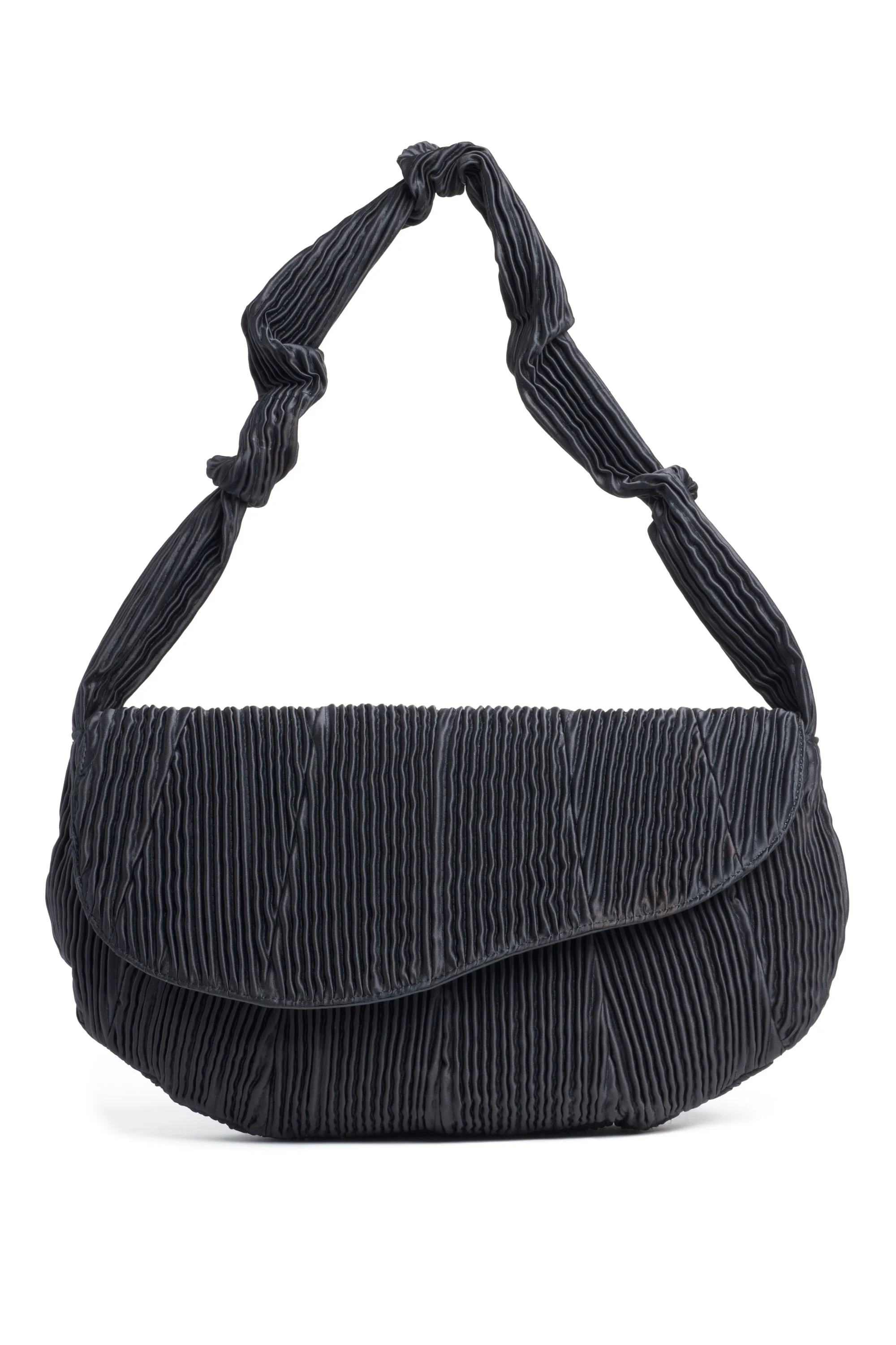 BLACK PLEATED CATERPILLAR BAG - 1