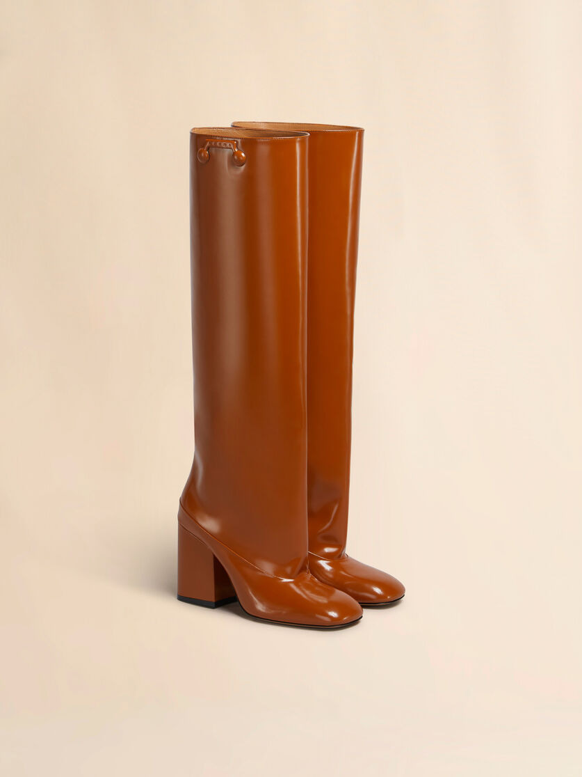 BROWN LEATHER TRUNKAROO KNEE-HIGH BOOT - 2
